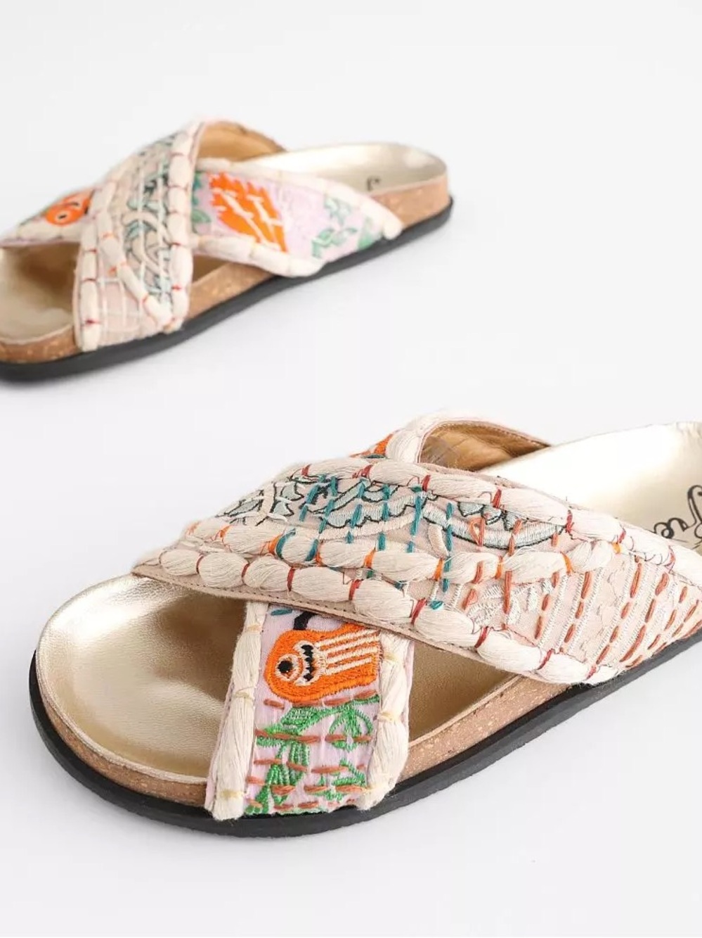 Free People Wildflowers Patched Kantha Sandals Size 39